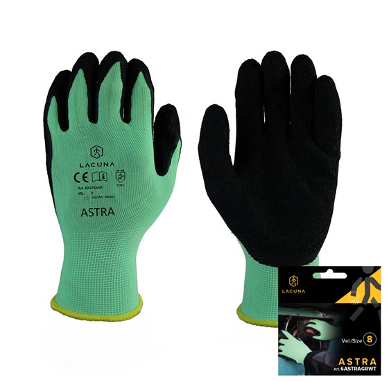 Rukavica s lateks premazom ASTRA zelena