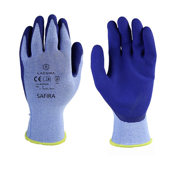 Rukavica s lateks premazom SAFIRA plava