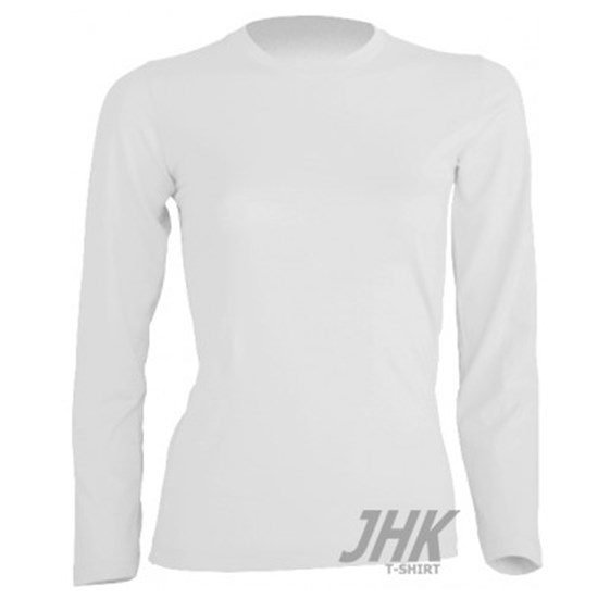 Ženska majica z dolgimi rokavi, bela, velikost XXL