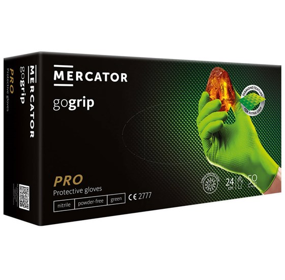 Jednokratne rukavice MERCATOR GOGRIP PRO zelene bez pudera